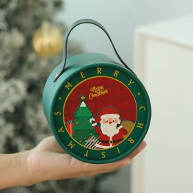 Christmas Gift Box Portable Decorative Packing Box (Option: Christmas Side Round Green)