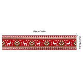 Christmas Tablecloth Polyester Fiber Oxford Cloth Table Runner (Option: SDZB023183503-Linen 180x35cm)