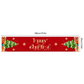 Christmas Tablecloth Polyester Fiber Oxford Cloth Table Runner (Option: SDZB023183504-Linen 180x35cm)