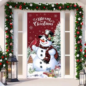 Christmas Curtain Decoration Hanging Cloth Background (Option: 8 Style-90x200cm)