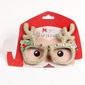 Christmas Decorations Dance Party Glasses Dress Up Props (Option: Goldeer Paper Card Included)