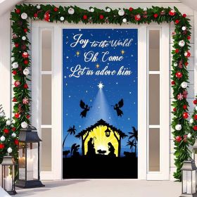 Christmas Curtain Decoration Hanging Cloth Background (Option: 14 Style-90x200cm)