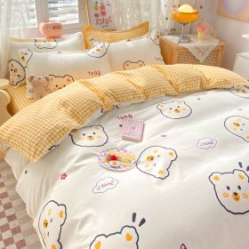 Student Dormitory Single Duvet Cover Autumn And Winter (Option: Happy Bear-1.2bed)