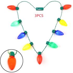 Christmas Halloween Luminous Necklace Colorful Bulb Party Supplies (Option: 9 Lights-100cm-3PCS)