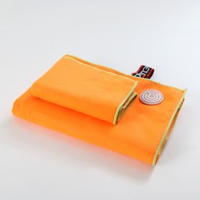 Beach Towel Sports Towel Outdoor Swimming Speed Dry (Option: Fluorescent orange-Towel Bath Towel set)