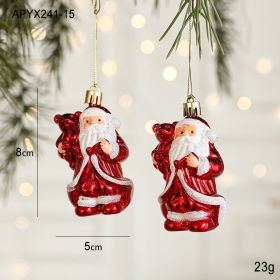 Christmas Decoration Plastic Hand-painted Electroplating Pendant Red Scene Layout (Option: Bear Old Man 2 Pack)