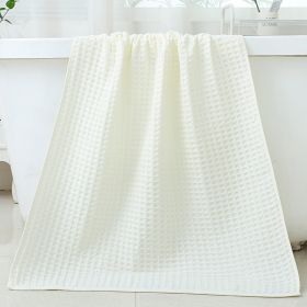 Household Bathing Water Absorbent And Quick Drying Unisex Plus Thickened Pure Cotton Bath Towel Wipe (Option: White-70x140cm)