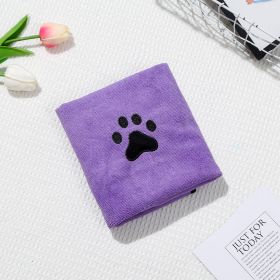 Dog Cat Quick-drying Bath Towel Soft Absorbent Coral Fleece Pet Bath Towel (Option: Purple-50 √ó 90)