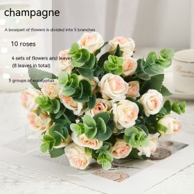 Living Room Decoration Flowers Wedding Ceremony Artificial Flower Arrangement (Color: Champagne)