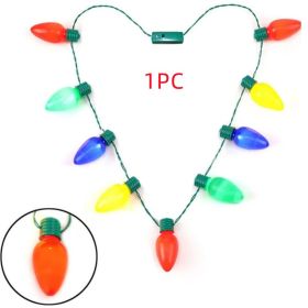 Christmas Halloween Luminous Necklace Colorful Bulb Party Supplies (Option: 9 Lights-100cm-1PC)