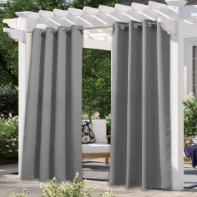 Solid Color Outdoor Waterproof And Sun Protection UV Protection High Precision Black Silk Shading Curtain (Option: Gray-107 √ó 213cm)