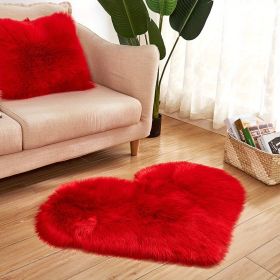 1pc Heart-Shaped Plush Rug - Soft and Fluffy Carpet for Living Room, Bedroom, and Sofa - Perfect Home and Room Decor (Color: Red, size: 15.75*15.75inch)