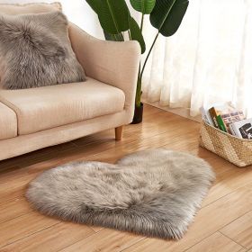 1pc Heart-Shaped Plush Rug - Soft and Fluffy Carpet for Living Room, Bedroom, and Sofa - Perfect Home and Room Decor (Color: Grey, size: 27.56*31.5inch)