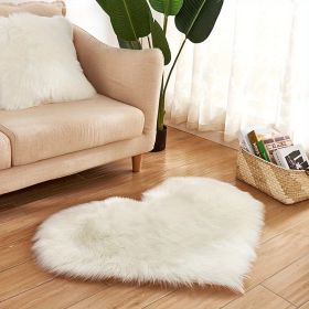 1pc Heart-Shaped Plush Rug - Soft and Fluffy Carpet for Living Room, Bedroom, and Sofa - Perfect Home and Room Decor (Color: White, size: 15.75*15.75inch)