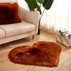 1pc Heart-Shaped Plush Rug - Soft and Fluffy Carpet for Living Room, Bedroom, and Sofa - Perfect Home and Room Decor (Color: Coffee, size: 23.62*23.62inch)