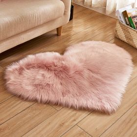 1pc Heart-Shaped Plush Rug - Soft and Fluffy Carpet for Living Room, Bedroom, and Sofa - Perfect Home and Room Decor (Color: Pink, size: 27.56*31.5inch)