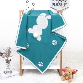 Baby Cartoon Rabbit & Footprints Embroidered Graphic 3D Tail Blanket (Size/Age: (0-12Y), Color: Green)