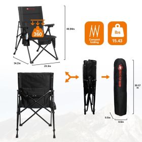 Antarctica Gear Heated Camping Chair With 12V 16000mAh Battery Pack, Heated Portable Chair, Perfect For Camping, Outdoor Sports, Hunting, And Beach Pa (Color: Black)