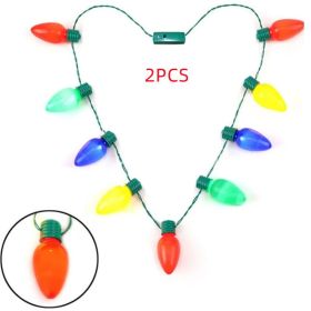 Christmas Halloween Luminous Necklace Colorful Bulb Party Supplies (Option: 9 Lights-100cm-2PCS)