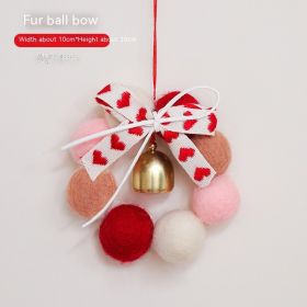 Nordic Style Christmas Decoration Pendant Vehicle Bell (Option: Fur Ball Bow)