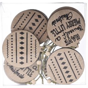 Christmas Decorations Transparent Boxed Wooden Pendant (Option: Wooden Pendant Spherical Style)