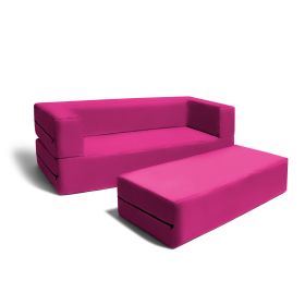 Jaxx Zipline Big Kids Modular Sofa & Ottoman (Material: Microsuede, Color: Fuchsia)