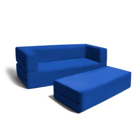 Jaxx Zipline Big Kids Modular Sofa & Ottoman (Material: Microsuede, Color: Blueberry)