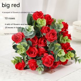 Living Room Decoration Flowers Wedding Ceremony Artificial Flower Arrangement (Color: Red)