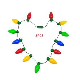 Christmas Halloween Luminous Necklace Colorful Bulb Party Supplies (Option: 13 Lights-100cm-3PCS)