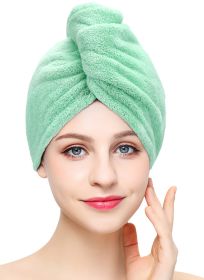 Fashion Hair Drying Towel Shower Cap (Option: Light Green-25x65cm)