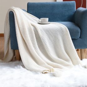 Sofa Knitted Office Air Conditioning Lunch Break Small Blanket (Option: Beige-150x200cm)