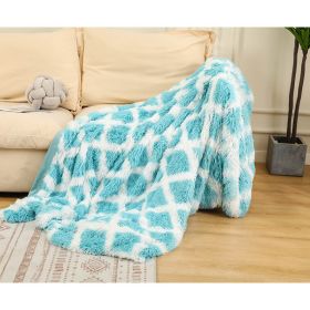 Tie Dyed Winter Double Layer Blanket (Option: Blue Plaid-152x203cm)