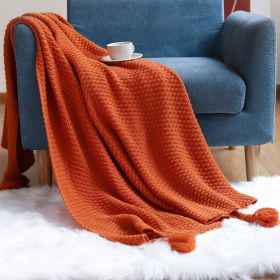 Sofa Knitted Office Air Conditioning Lunch Break Small Blanket (Option: Caramel-150x240cm)