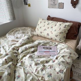 Retro French Flower Cotton Four-piece Set (Option: Ins Vintage Flower-1.5m Fitted Sheet)