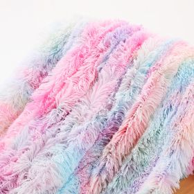 Tie Dyed Winter Double Layer Blanket (Option: Light Rainbow-152x203cm)