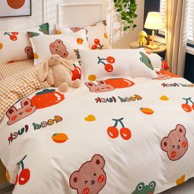 Student Dormitory Single Duvet Cover Autumn And Winter (Option: Cherry Rabbit-1.8bed)