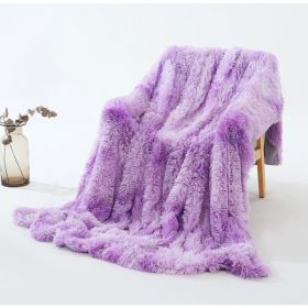 Tie Dyed Winter Double Layer Blanket (Option: Pink Purple-152x203cm)