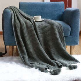 Sofa Knitted Office Air Conditioning Lunch Break Small Blanket (Option: Gray-100x150cm)